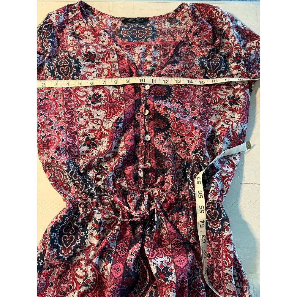 Honey Punch Pink Boho Paisley Long Sleeve Romper - Size S Festival - Picture 7 of 10